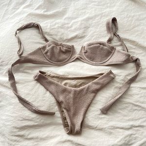Monday Swimwear Bikini Set in Oat Crinckle